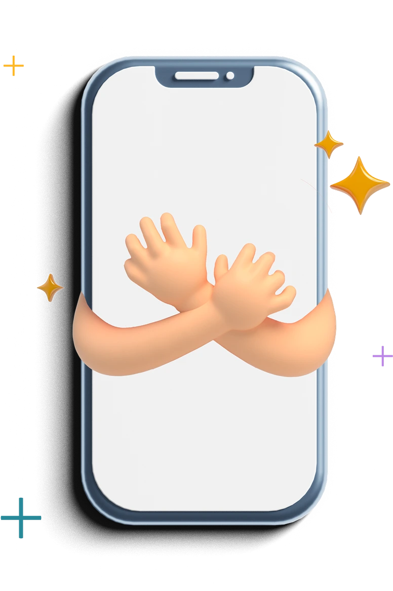 Phone with hands